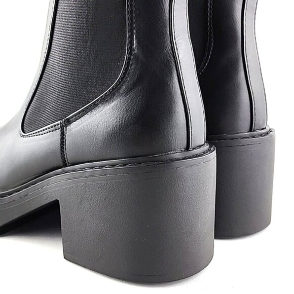 Nine West Women's Doleas Black Faux Leather Platform Slip On Ankle Boots Sz 6.5M - Picture 8 of 16